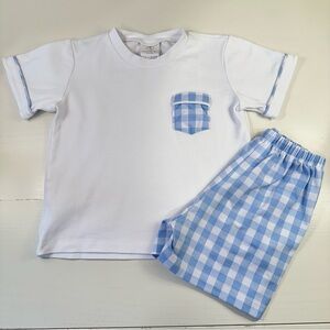 Lullaby Set Blue Check Charlie Short Set 6